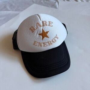 Rare Energy Trucker Hat Black White Mesh‎ Snapback Y2K Grunge